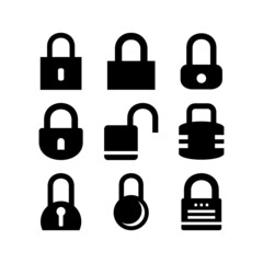 lock set icon on white background