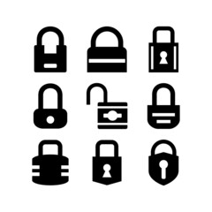 lock set icon on white background