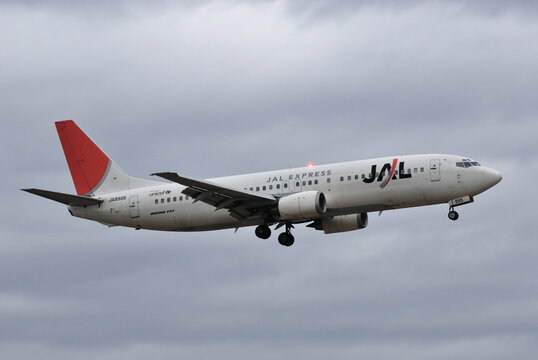 Chiba, Japan - December 30, 2010:Japan Transocean Air Boeing B737-400 (JA8995) Passenger Plane.