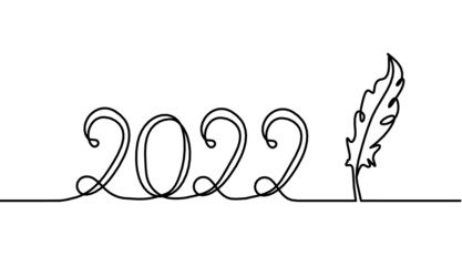 Obraz premium Calligraphic inscription of year 