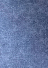 格子柄の創作雲龍和紙、藍染めデニムカラー