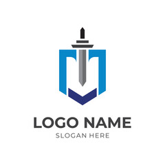 modern shield logo vector with flat colorful style