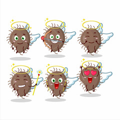 Coronaviridae cartoon designs as a cute angel character
