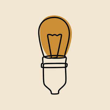 Bulb light oneline continuous line art premium vector