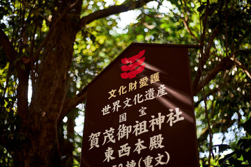 下鴨神社の看板