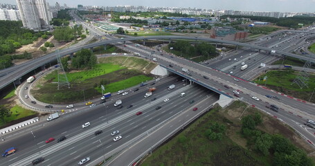 Transport infrastructure in Moscow, aerial view