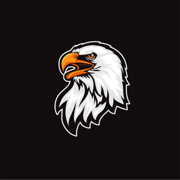 Eagle head logo vector Template on black background
