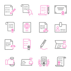 Legal Documents icons set. Legal Documents pack symbol vector elements for infographic web
