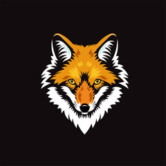 Red fox head muzzle vector illustration