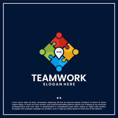 teamwork,communication ,location , logo template
