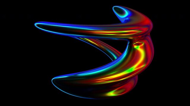 Bright spinning spiral in 3d render digital space. Graphic curved lines in illusory futuristic vortex. Twisted stripes in dynamic wavy dance. Element for creative splash and presentation