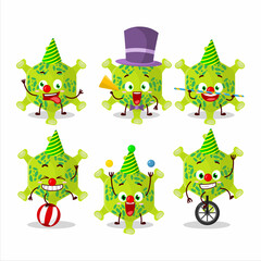 Cartoon character of nobecovirus with various circus shows