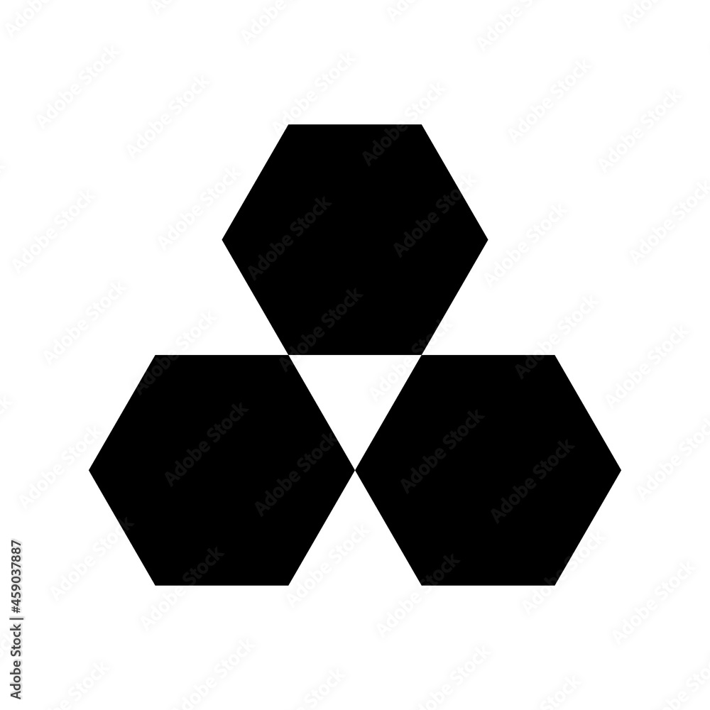 Poster hexagon icon of vector geometry hexagonal six sided polygon hexagon line on white backround