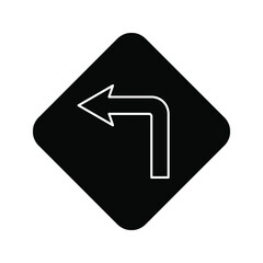 traffic signs. illustration of traffic signs in flat style. traffic is prohibited from turning left. Vector illustration.
