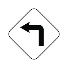 traffic signs. illustration of traffic signs in flat style. traffic is prohibited from turning left. Vector illustration.