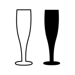Champagne glass line icon, outline vector sign, linear style pictogram isolated on white. Symbol, logo illustration. Editable stroke