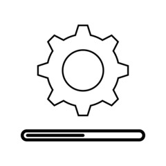 Loading process. Update system icon. Concept of upgrade application progress icon for graphic and web design