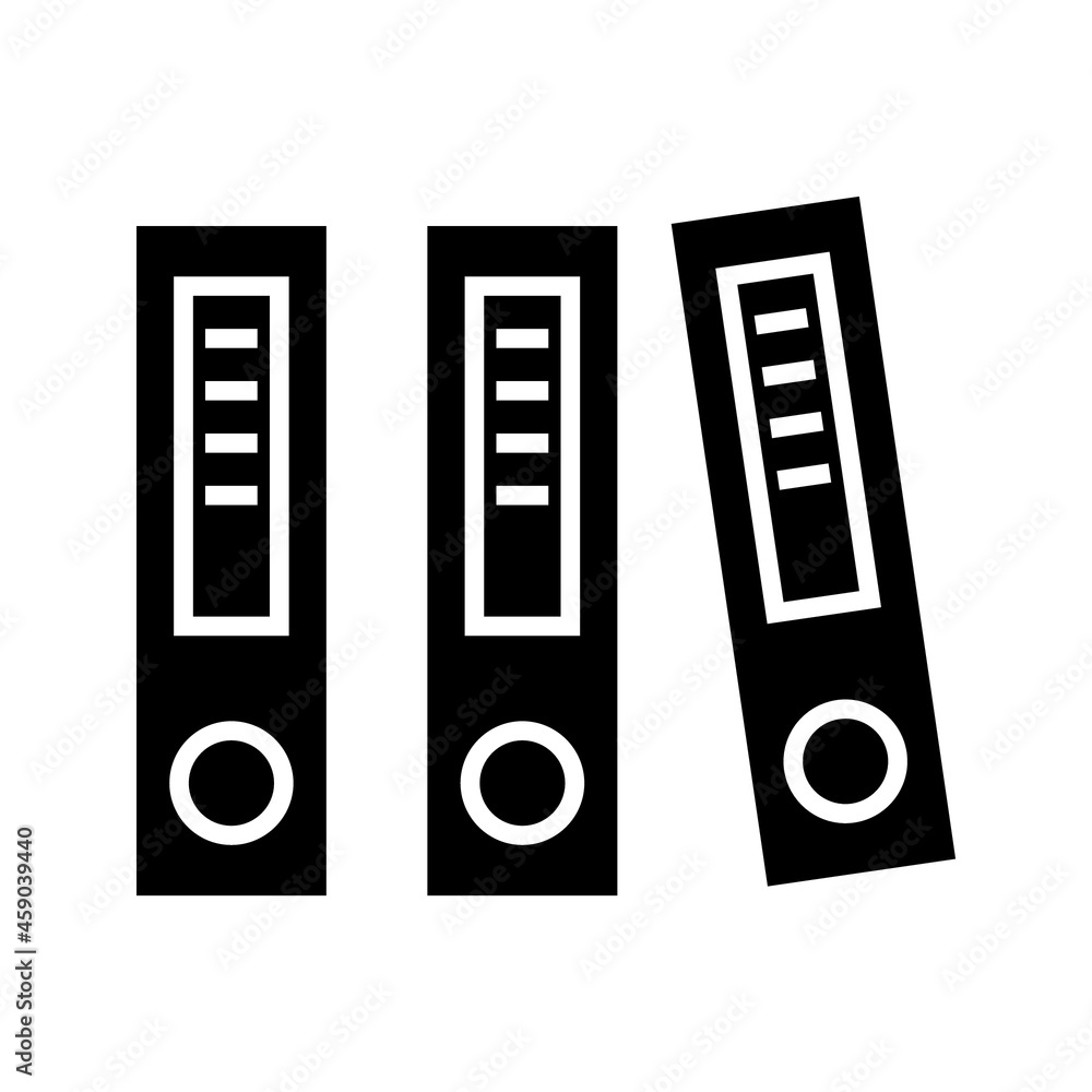 Aufkleber binder icon design template glyph style.binder icon notebook element. binder icon notebook linear st