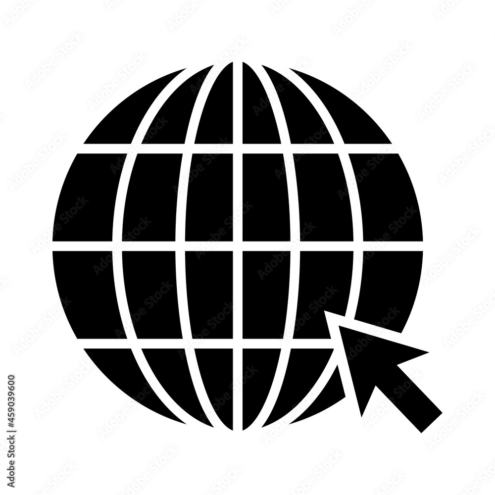 Poster internet - globe icon design template vector on a white background
