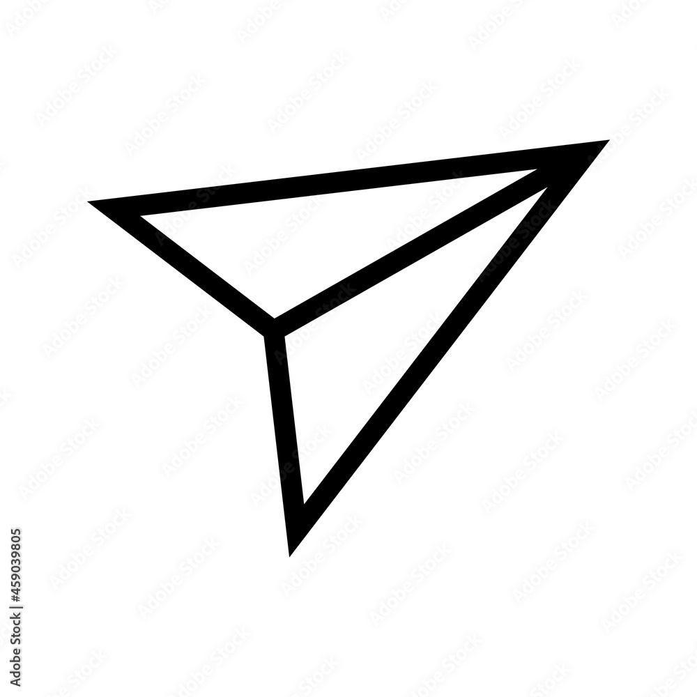 Poster send vector minimal single flat icon. plane line vector icon for websites and mobile minimalist flat