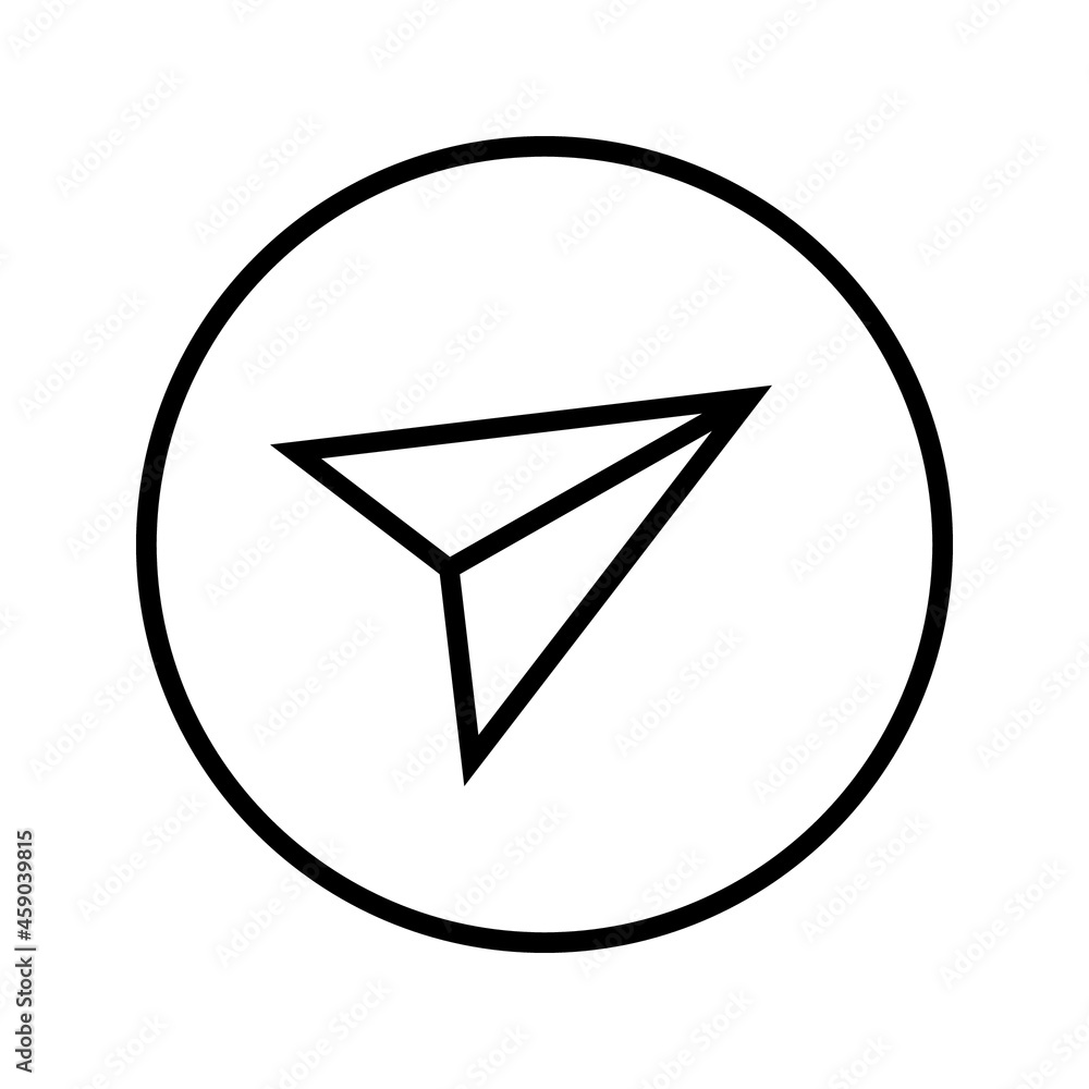Poster send vector minimal single flat icon. plane line vector icon for websites and mobile minimalist flat