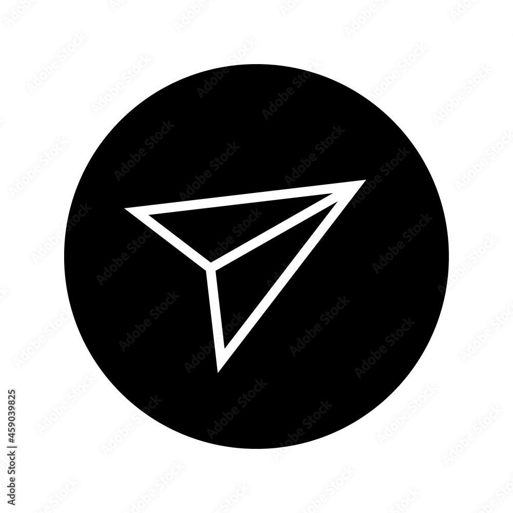 Poster send vector minimal single flat icon. plane line vector icon for websites and mobile minimalist flat