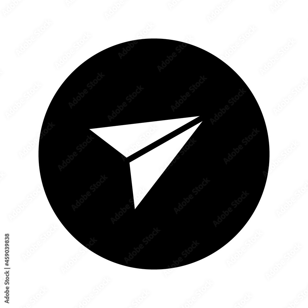 Poster send vector minimal single flat icon. plane line vector icon for websites and mobile minimalist flat