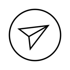 Send vector minimal single flat icon. Plane line vector icon for websites and mobile minimalist flat design color editable