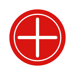 Fototapeta premium Vector illustration of plus and minus, black and white plus and less symbols on white background