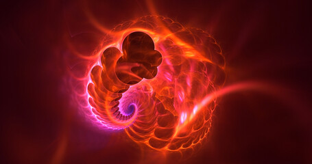 3D rendering abstract multicolor fractal light background