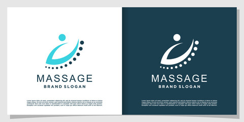 Massage logo with creative modern style Premium Vector