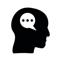 Head think concept icon design. Message talk sign. Creative idea symbol. color editble. eps 10