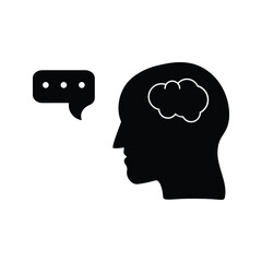 Brain speech therapist icon for web design isolated on white background. eps 10