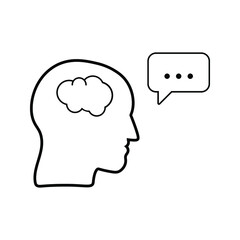 Brain speech therapist icon for web design isolated on white background. eps 10