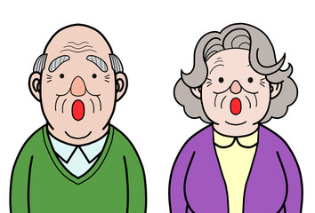 年配者の表情 驚き