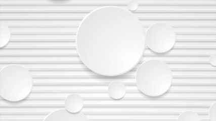 White paper stripes and circles abstract background