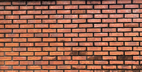 Red brick wall texture background, Retro style background.