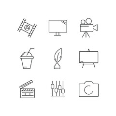 Entertainment icons set. Entertainment pack symbol vector elements for infographic web