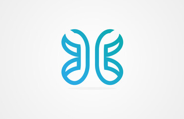 Initial B butterfly Logo, modern and minimalist letter B  and butterfly wing combination, Flat design logo inspiration, vector illustration