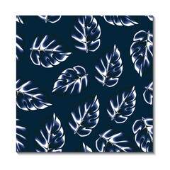 Vintage tropical monstera leaves pattern design Fashionable. Cool floral wallpaper. dark light colors on blue background. tropical seamless pattern plants. print texture. summer