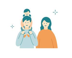 ソファでくつろぐ4人家族のイラスト 親子 男の子 赤ちゃん お父さん お母さん 子ども 子育て Baby Wall Mural Ba Yugoro