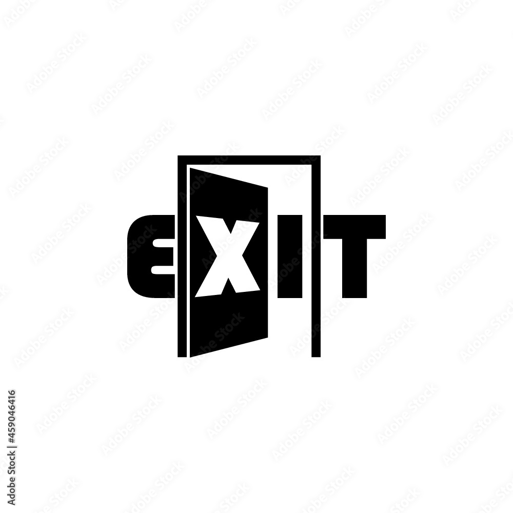 Poster exit icon isolated on white background