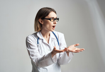 nurse in a white robe health care Professional