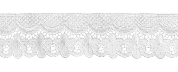 White cotton embroidered lace