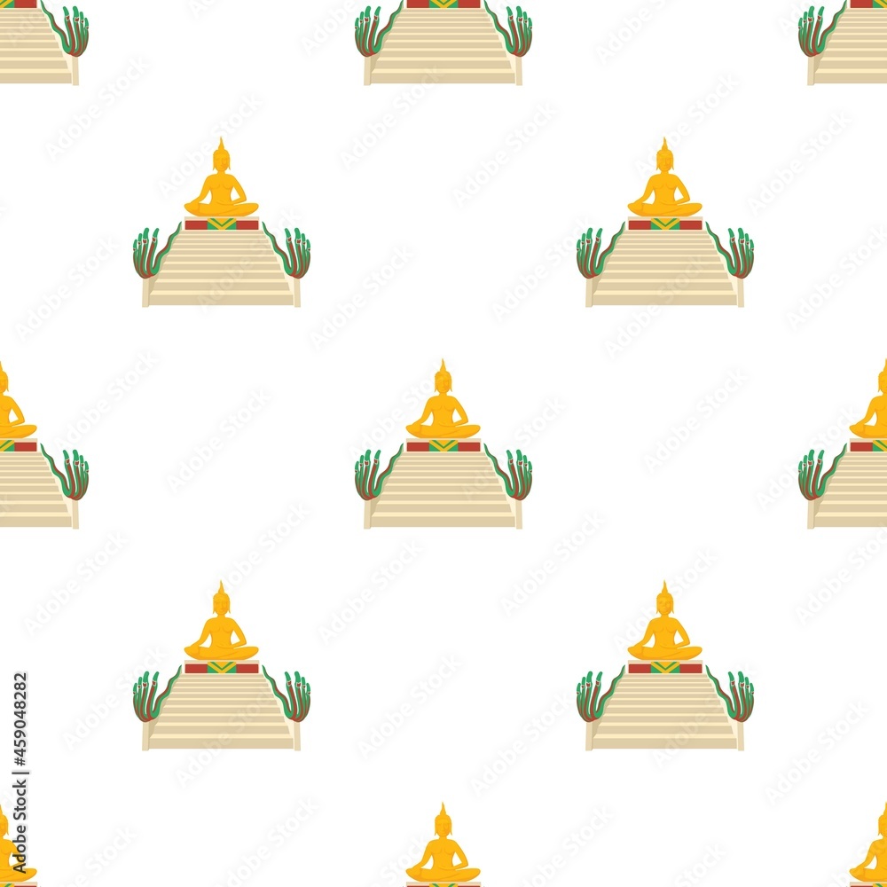 Poster budda pattern seamless background texture repeat wallpaper geometric vector