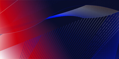 Abstract Red and Blue Background Witth Lines