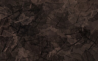 Dark Brown vector elegant template with leaves.