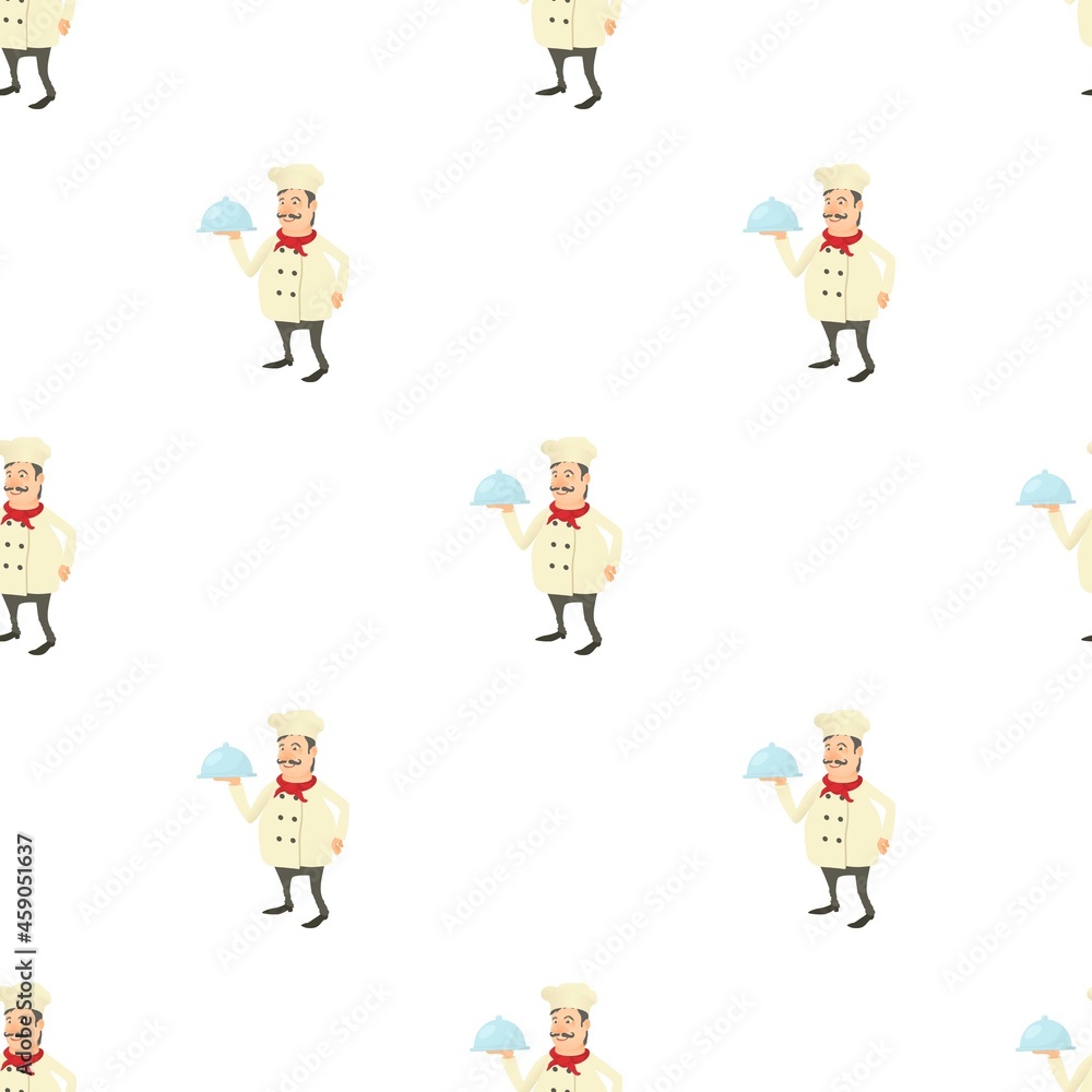 Poster chef with dish pattern seamless background texture repeat wallpaper geometric vector
