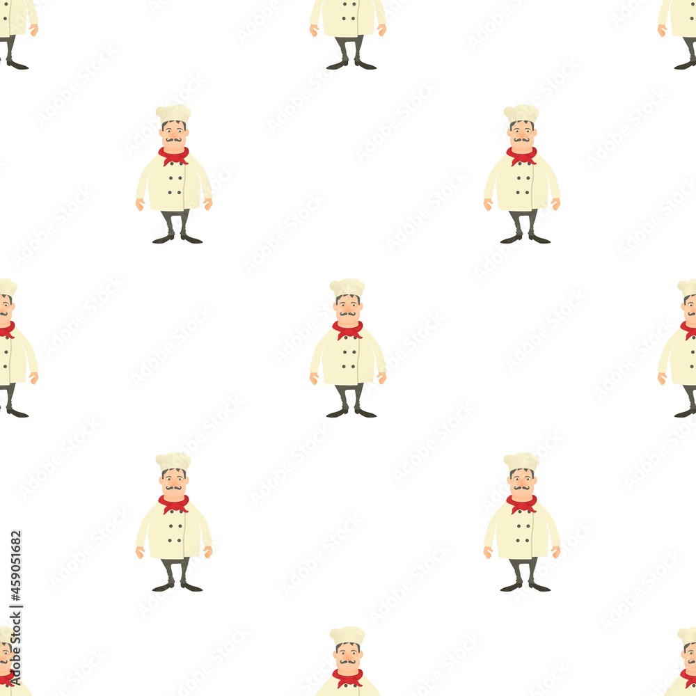 Poster smiling chef pattern seamless background texture repeat wallpaper geometric vector