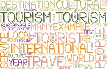 Tourism Wordcloud Tshirt Banner, Wallpaper, Background, Book Cover, Wordart